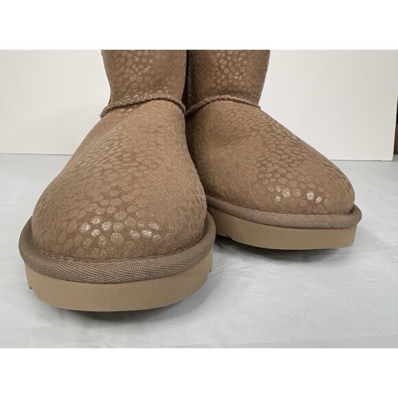 UGG Classic Mini Sparkle Spots Women’s 10 Boots Tan Sheepskin Suede Wool - Picture 4 of 16